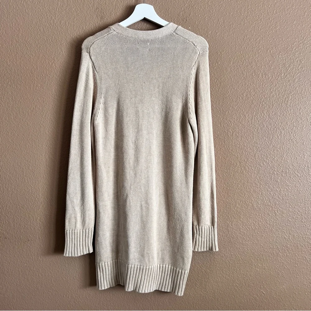 Chico’s One Button Oversized Beige Cardigan Sweater Size 1 or Medium